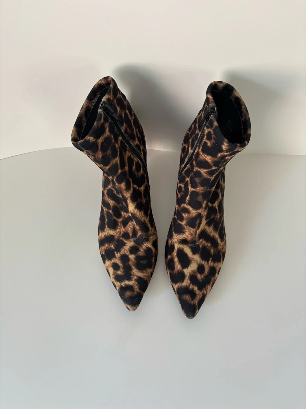 Women’s Betsey Johnson Leopard Print Pointed Toe Ankle Boots - Brown
